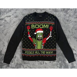 Rick and Morty Pickle Rick Ugly Christmas Sweater Men’s M Boom! Pickle